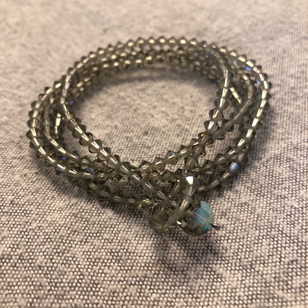 Swarovski Gray Beaded Strand Necklace/Bracelet